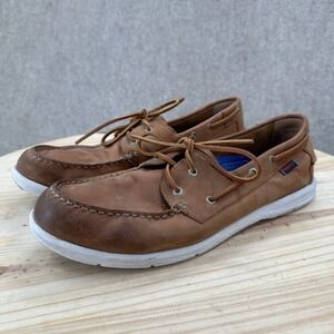Sebago Litesides Mens 13W Brown Leather Boat Shoes Moc Toe Casual Deck